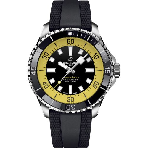 Breitling A173762A1B1S1 : SuperOcean Automatic 44 Stainless Steel / Black - Yellow / Rüschenbeck Edition