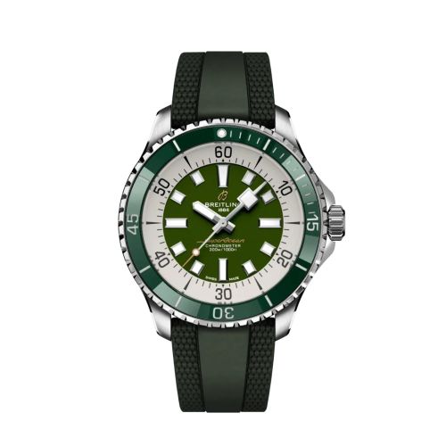 Breitling A17376A31L1S1 : SuperOcean Automatic 44 Stainless Steel / Green / Rubber