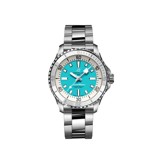 Breitling A17377211C1A1 : SuperOcean Automatic 36 Stainless Steel / Turquoise / Bracelet