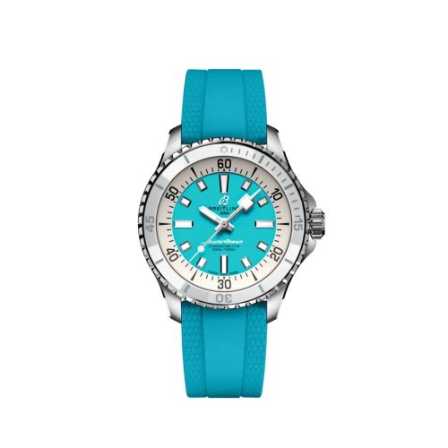 Breitling A17377211C1S1 : SuperOcean Automatic 36 Stainless Steel / Turquoise / Rubber