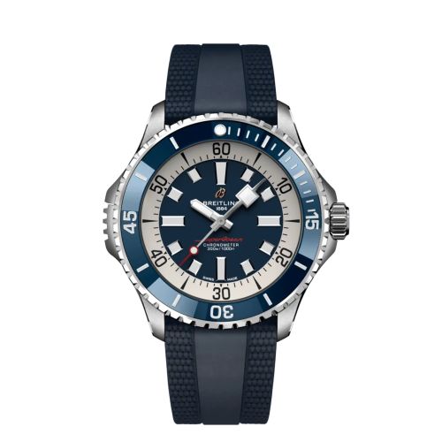 Breitling A17378E71C1S1 : SuperOcean Automatic 46 Stainless Steel / Blue / Rubber