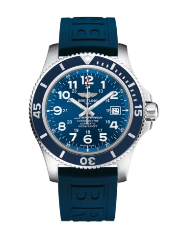 Breitling A17392D8.C910.158S : Superocean II 44 Stainless Steel / Blue / Mariner Blue / Rubber