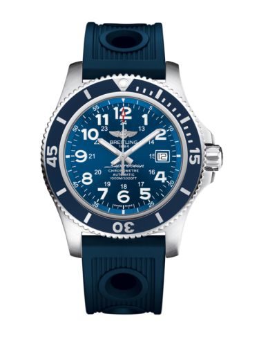 Breitling A17392D8.C910.211S : Superocean II 44 Stainless Steel / Blue / Mariner Blue / Rubber