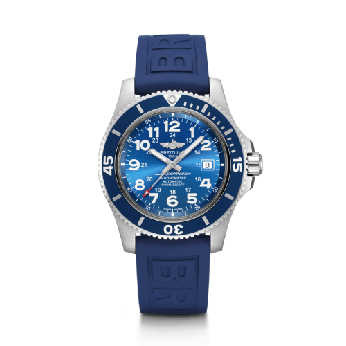 Breitling A17392D81C1S2 : Superocean II 44 Stainless Steel / Blue / Mariner Blue / Rubber / Folding