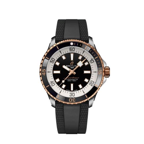 Breitling U17375211B1S1 : SuperOcean Automatic 42 Stainless Steel - Red Gold / Black / Rubber