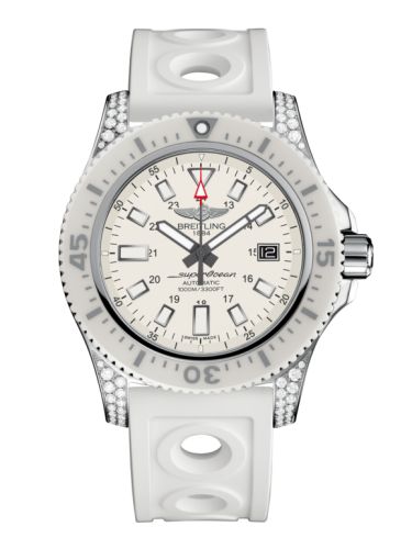 Breitling Y1739367.A807.297S : Superocean 44 Special Stainless Steel / Diamondworks / Hurricane White / Rubber 