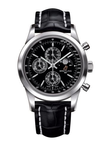 Breitling A1931012/BB68/743P/A20BA.1 : Transocean Chronograph 1461 Stainless Steel / Black / Croco / Pin