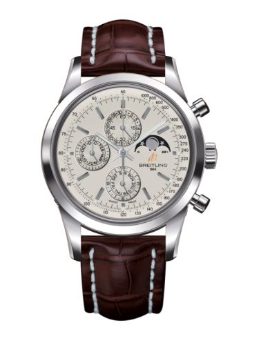 Breitling A1931012/G750/739P/A20BA.1 : Transocean Chronograph 1461 Stainless Steel / Silver / Croco / Pin