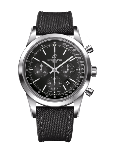 Breitling AB015212/BA99/109W/A20BA.1 : Transocean Chronograph Stainless Steel / Black / Military / Pin