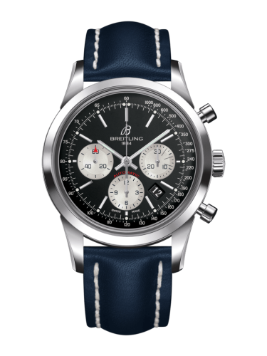 Breitling AB015212/BF26/105X/A20BA.1 : Transocean Chronograph Stainless Steel / Reverse Panda / Calf / Pin