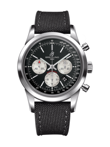 Breitling AB015212/BF26/109W/A20BA.1 : Transocean Chronograph Stainless Steel / Reverse Panda / Military / Pin