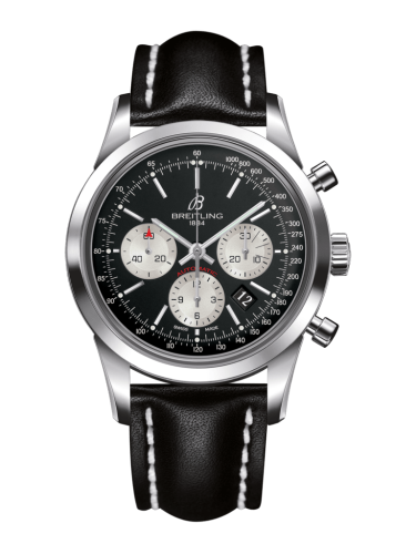 Breitling AB015212/BF26/435X/A20BA.1 : Transocean Chronograph Stainless Steel / Reverse Panda / Calf / Pin