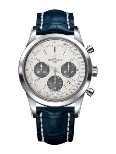 Breitling AB015212/G724/732P/A20D.1 : Transocean Chronograph Stainless Steel / Panda / Croco / Folding