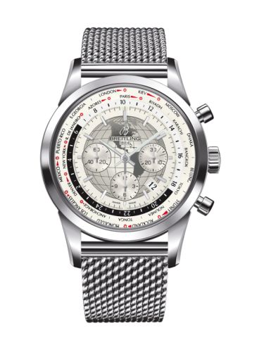 Breitling AB0510U0.A790.152A : Transocean Chronograph Unitime Stainless Steel / Silver / Milanese