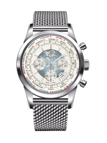 Breitling AB0510U0.A732.152A : Transocean Chronograph Unitime Stainless Steel / Silver / Milanese