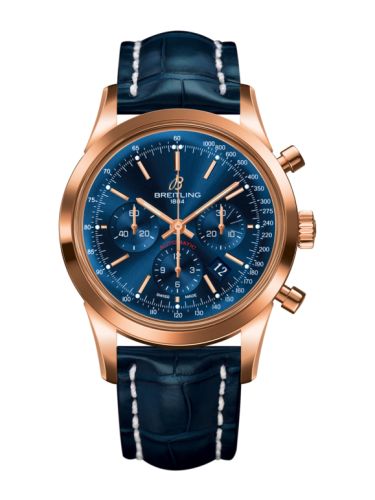 Breitling RB015212.C940.731P : Transocean Chronograph Red Gold / Blue / Croco