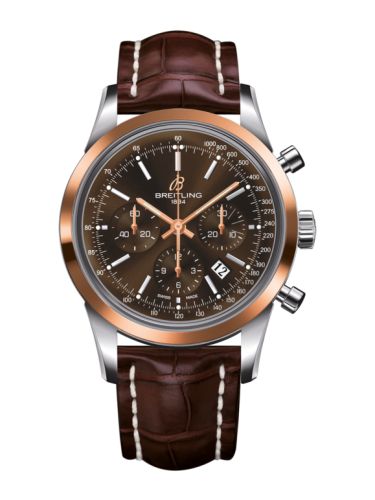 Breitling UB015212.Q594.739P : Transocean Chronograph Stainless Steel Red Gold / Brown / Croco
