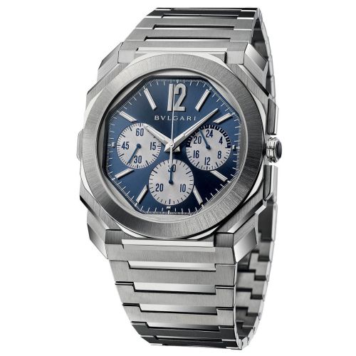 Bulgari 103467 : Octo Finissimo S Chronograph GMT Stainless Steel / Blue / Bracelet