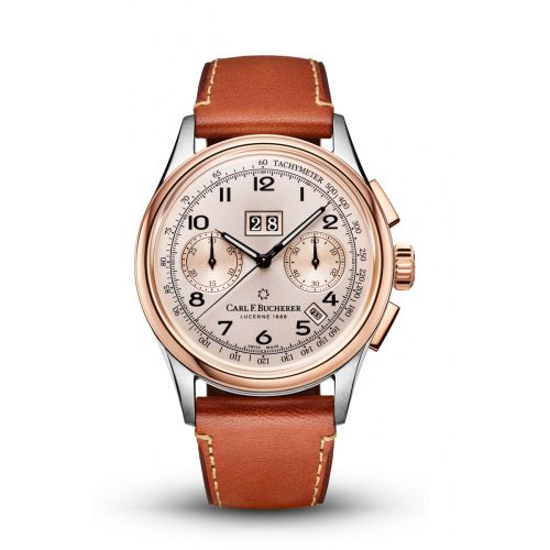 Carl F. Bucherer 00.10803.07.42.01 : Heritage Bicompax Annual Stainless Steel - Rose Gold / Champagne