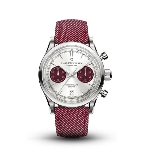 Carl F. Bucherer 00.10927.08.13.04 : Manero Flyback 40 Stainless Steel / Silver - Red