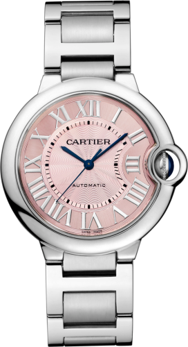 Cartier W6920041 : Ballon Blue de Cartier 36 Automatic Stainless Steel / Pink / Bracelet