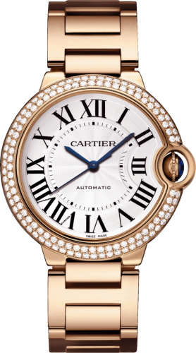 Cartier WE9005Z3 : Ballon Blue de Cartier 36 Automatic Pink Gold / Diamonds / Bracelet