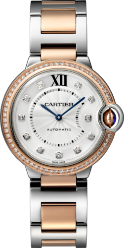 Cartier WE902078 : Ballon Blue de Cartier 36 Automatic Stainless Steel / Pink Gold / Diamonds / Bracelet