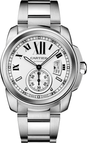 Cartier W7100015 : Calibre de Cartier 42 Stainless Steel / Silver / Bracelet