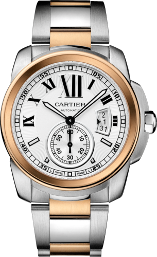 Cartier W7100036 : Calibre de Cartier 42 Stainless Steel / Pink Gold / Silver / Bracelet