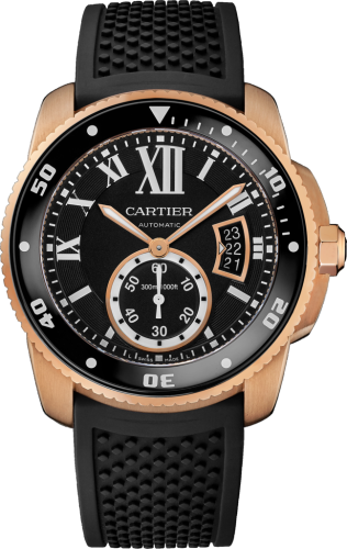 Cartier W7100052 : Calibre de Cartier Diver Pink Gold / Black