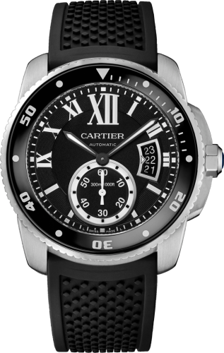 Cartier W7100056 : Calibre de Cartier Diver Stainless Steel / Black / Rubber