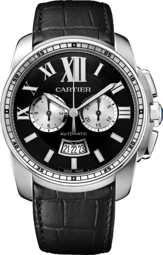 Cartier W7100060 : Calibre de Cartier Chronograph Stainless Steel / Black