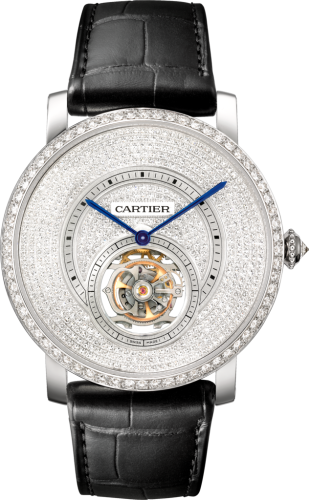 Cartier HPI00592 : Rotonde de Cartier Flying Tourbillon White Gold / Diamond