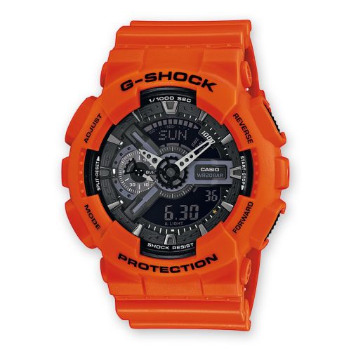 Casio G-Shock GA110 Series Anadigi Neon Color Melon Orange Watch ...