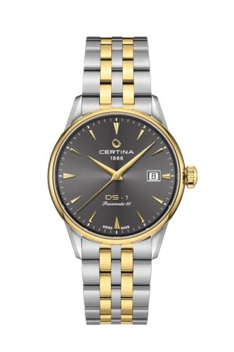 Certina C029.207.22.081.00 : DS-1 Powermatic 80 38 Stainless Steel - Yellow Gold / Grey / Bracelet