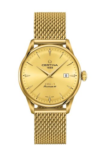 Certina C029.807.33.361.00 : DS-1 Powermatic 80 40 Yellow Gold / Champagne / Mesh