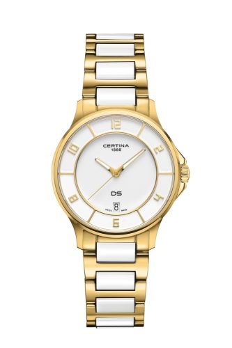 Certina C039.251.33.017.00 : DS-6 Lady Yellow Gold - Ceramic / White / Bracelet