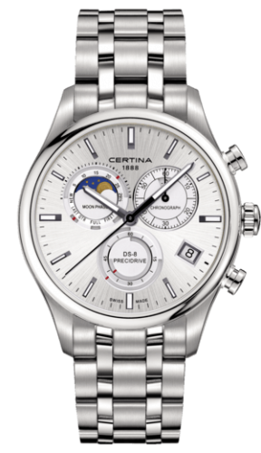 Certina C033.450.11.031.00 : DS-8 Chronograph Moon Phase Stainless Steel / Silver / Bracelet