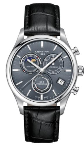 Certina C033.450.16.351.00 : DS-8 Chronograph Moon Phase Stainless Steel / Grey / Strap