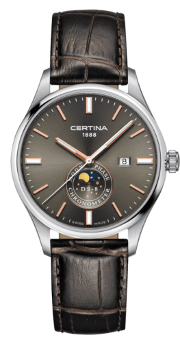 Certina C033.457.16.081.00 : DS-8 Moon Phase Stainless Steel / Anthracite / Strap