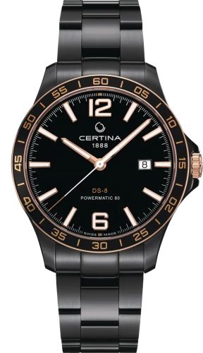 Certina C033.807.33.057.00 : DS-8 Powermatic PVD - Rose Gold / Black / Bracelet