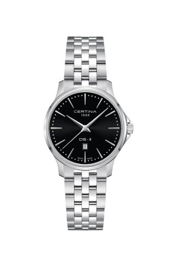 Certina C045.010.11.051.00 : DS-8 Lady Quartz Stainless Steel / Black / Bracelet