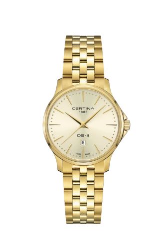 Certina C045.010.33.361.00 : DS-8 Lady Quartz Yellow Gold / Champagne / Bracelet