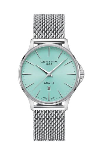 Certina C045.410.11.351.00 : DS-8 Gent Quartz Stainless Steel / Light Blue / Mesh