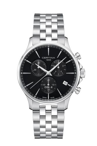 Certina C045.417.11.051.00 : DS-8 Chrono Stainless Steel / Black / Bracelet
