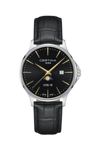 Certina C045.423.16.051.00 : DS-8 Moonphase Gent Quartz Stainless Steel / Black