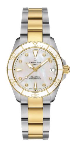 Certina C032.007.22.116.00 : DS Action Lady 34.5 Stainless Steel - Yellow Gold / MOP