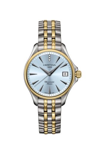 Certina C032.051.44.046.00 : DS Action Diamonds 33.8 Titanium - Yellow Gold / Ice Blue