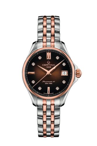Certina C032.207.22.296.00 : DS Action 34.5 Powermatic Stainless Steel - Yelllow Gold / Brown