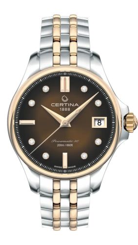 Certina C032.207.22.296.00 : DS Action 34.5 Powermatic Stainless Steel / Yelllow Gold / Brown